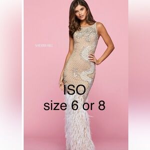 ISO Sherri Hill Dragon Sequin and Feather Gown 53608
